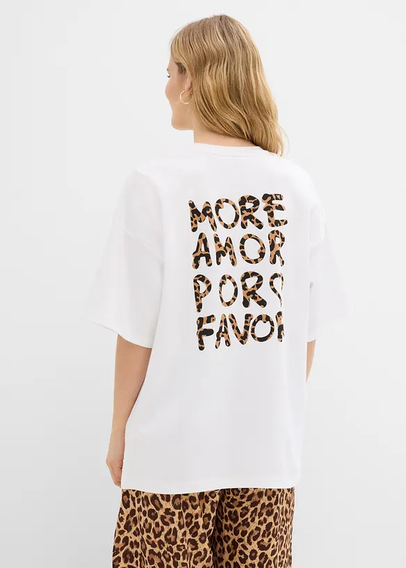 Oversized topp i 100% &oslash;kologisk bomull, bonprix