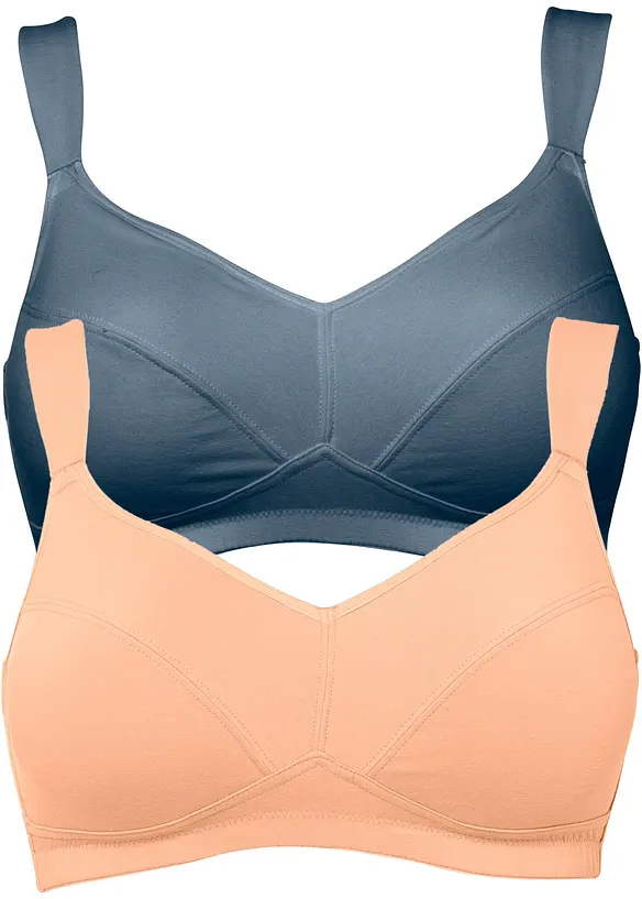 BH uten b&oslash;yle med &oslash;kologisk bomull (2-pack), bonprix
