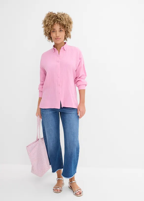 Vid bluse i used look, bonprix