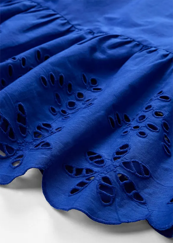 Ermel&oslash;s bluse med splitt og hullbroderi, bonprix
