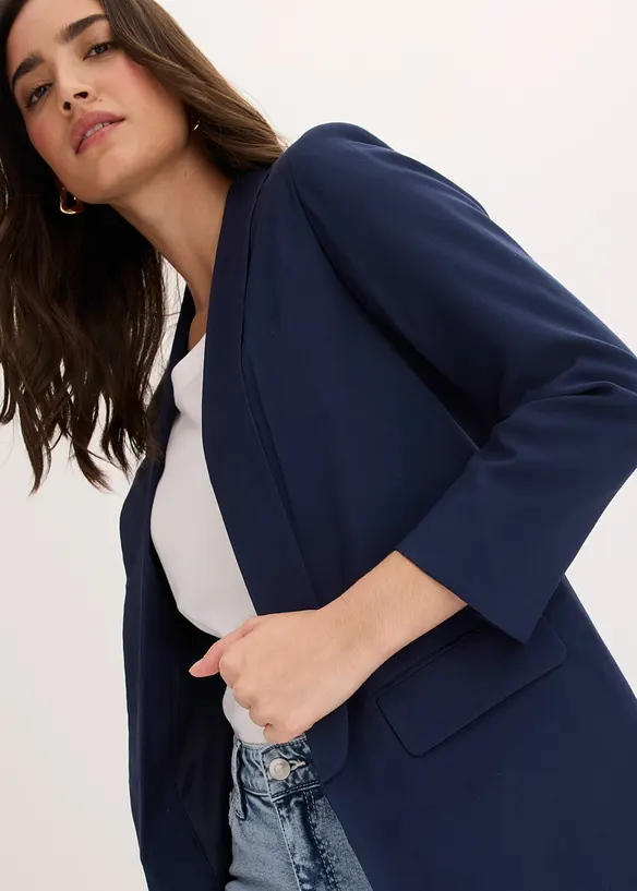 Lang blazer i viskosemiks, bonprix