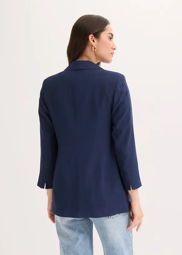 Lang blazer i viskosemiks, bonprix