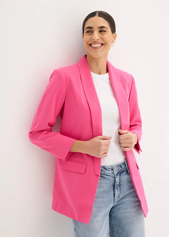 Lang blazer i viskosemiks, bonprix