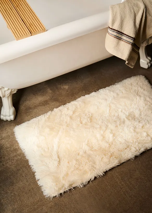 Badematte med memoryskum og syntetisk skinn, bonprix