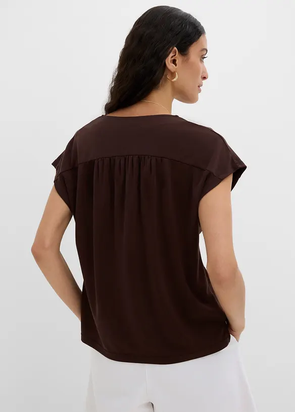 Jerseybluse i viskosepik&eacute;, bonprix