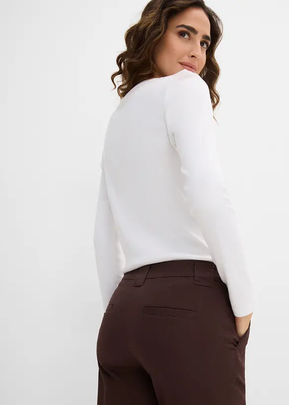 Chinos med stretch i bomullsmiks, bonprix