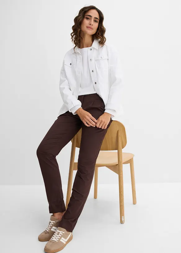 Chinos med stretch i bomullsmiks, bonprix