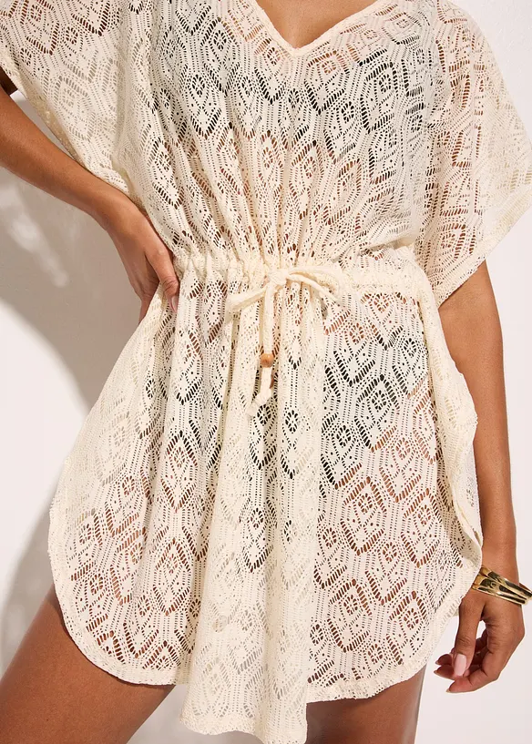 Transparent strandtunika av blonde, bonprix