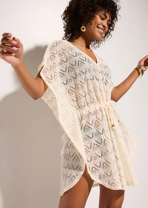 Transparent strandtunika av blonde, bonprix