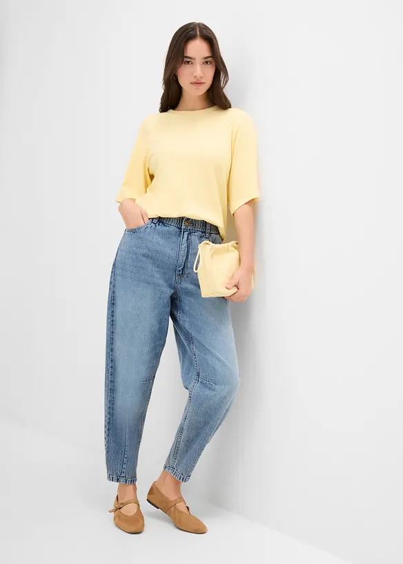 Barrel-jeans High waist cropped, bonprix