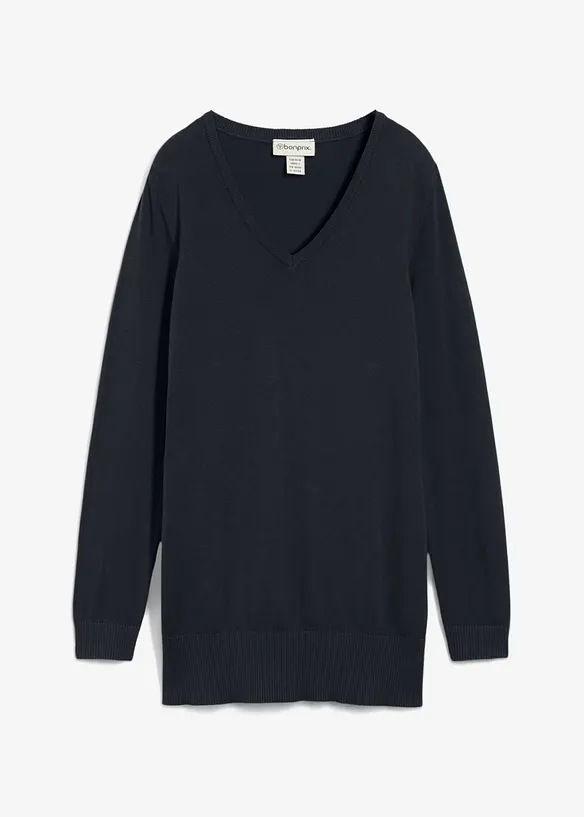 Lang basic-genser med V-hals, bonprix