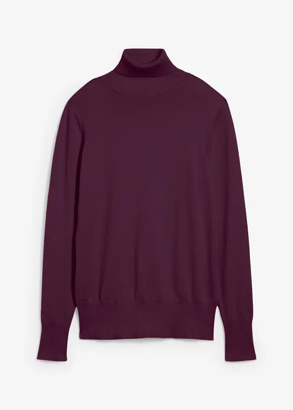 Finstrikket genser med h&oslash;y hals, bonprix