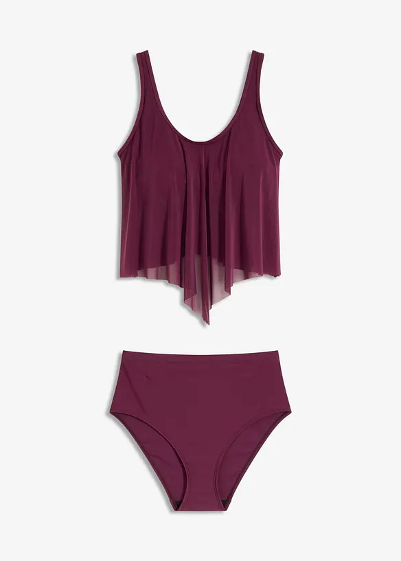 Tankini med transparent mesh (2-delt sett), bonprix