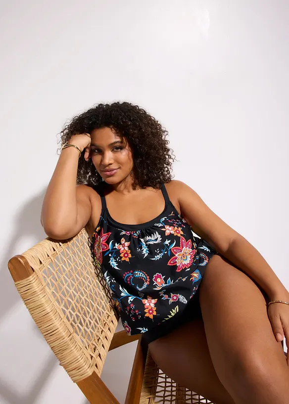 Oversized tankini (2-delt sett) med regulerbare stropper, bonprix