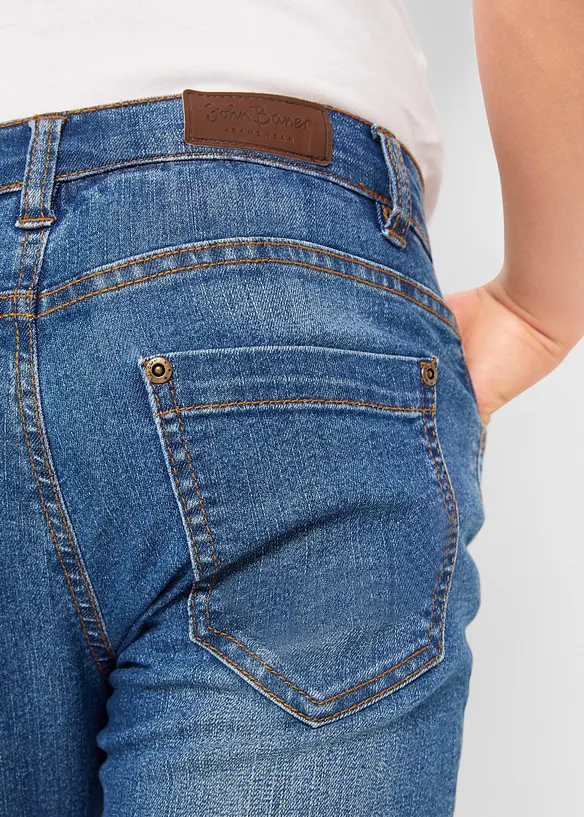 Regular Fit-Jeans med stretch og forsterkede kn&aelig;r, Straight, bonprix