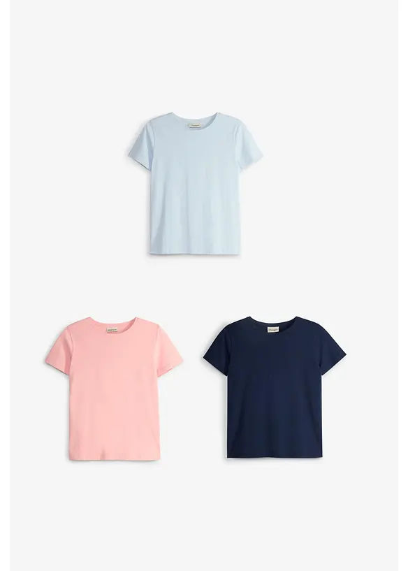 T-skjorte i 100% &oslash;kologisk bomull (3-pack), bonprix