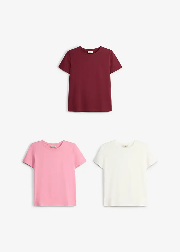T-skjorte i 100% &oslash;kologisk bomull (3-pack), bonprix