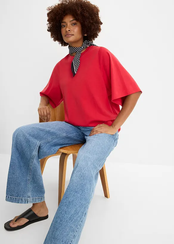 Oversized topp i 100% &oslash;kologisk bomull, bonprix