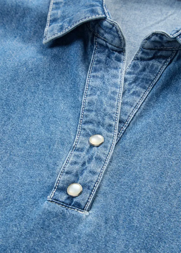 Jeanskjole av &oslash;kologisk bomull, bonprix
