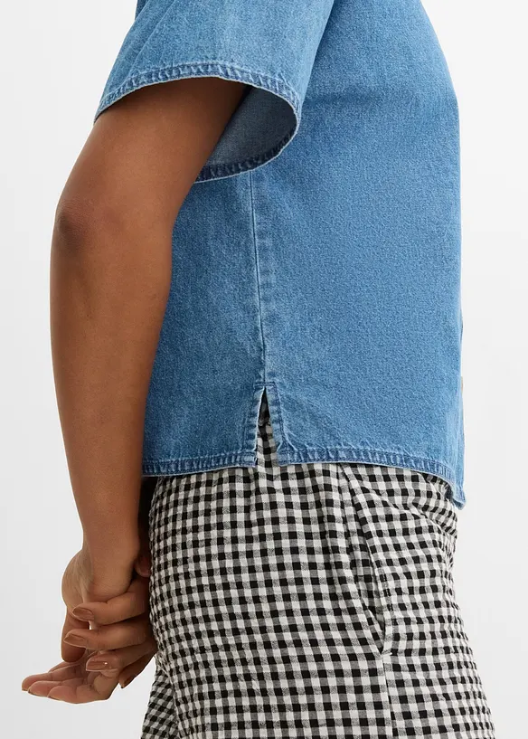 Denimskjorte i &oslash;kologisk bomull, bonprix