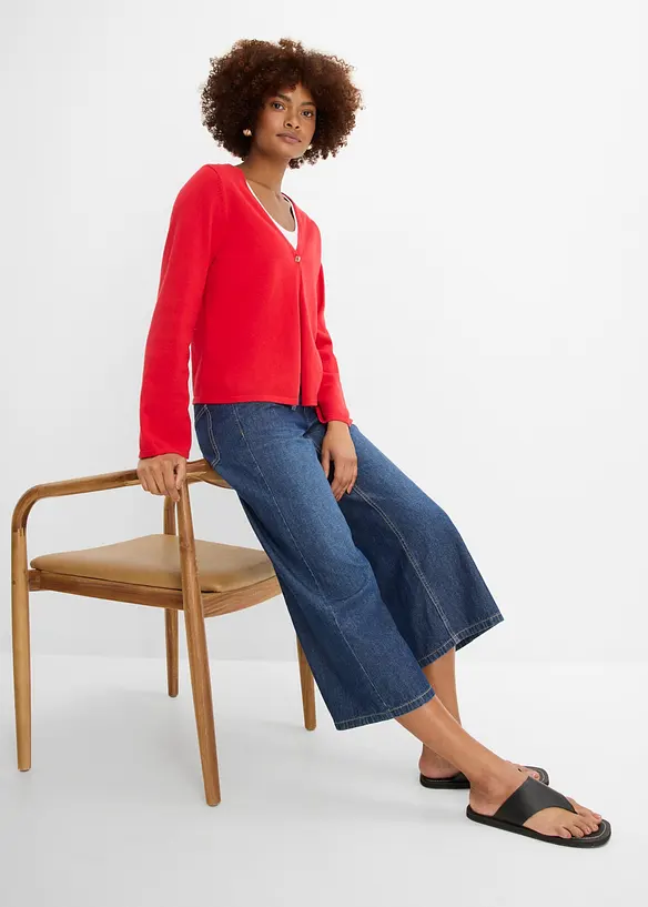 Wide Leg-Jeans, cropped, bonprix