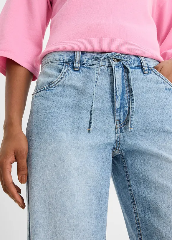 Wide Leg-Jeans, cropped, bonprix