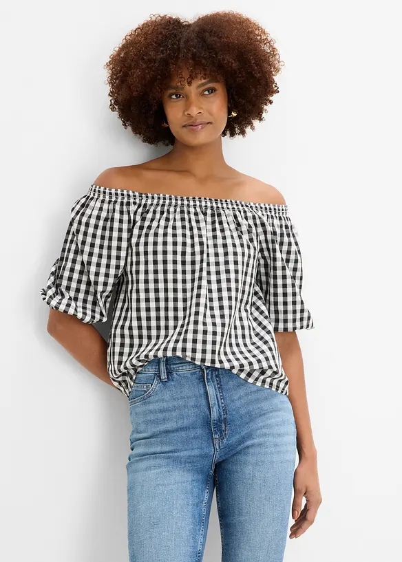 Off shoulder-bluse i 100% bomull, bonprix