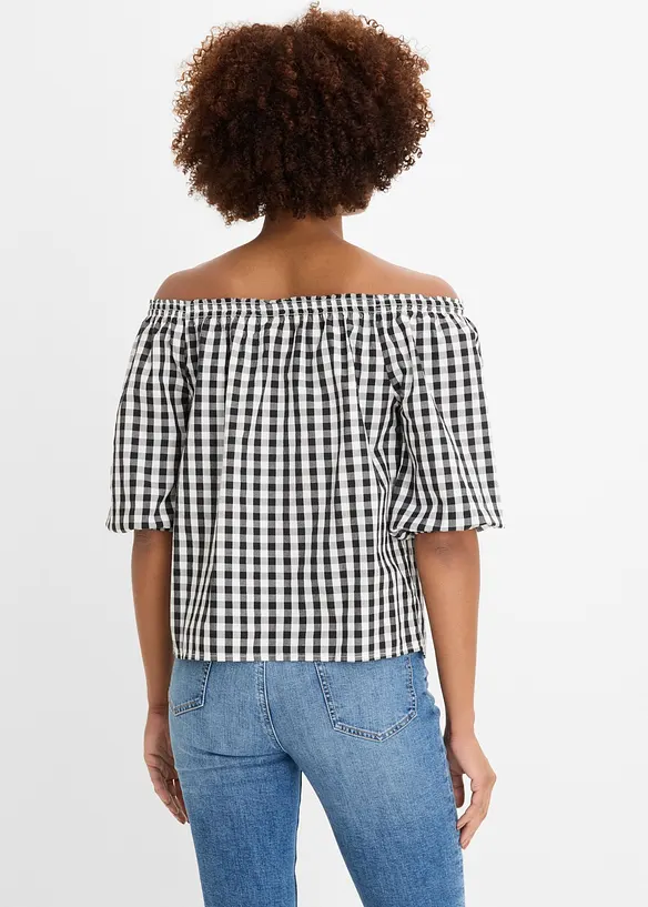 Off shoulder-bluse i 100% bomull, bonprix