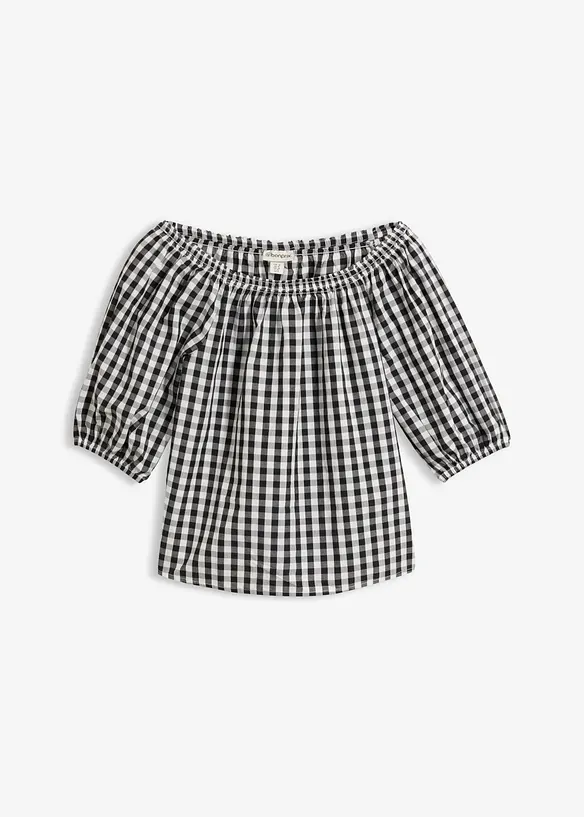 Off shoulder-bluse i 100% bomull, bonprix