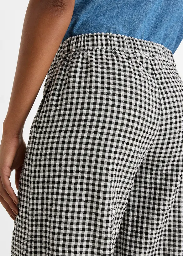 Slip on-bukse av 100% bomullskrepp, bonprix