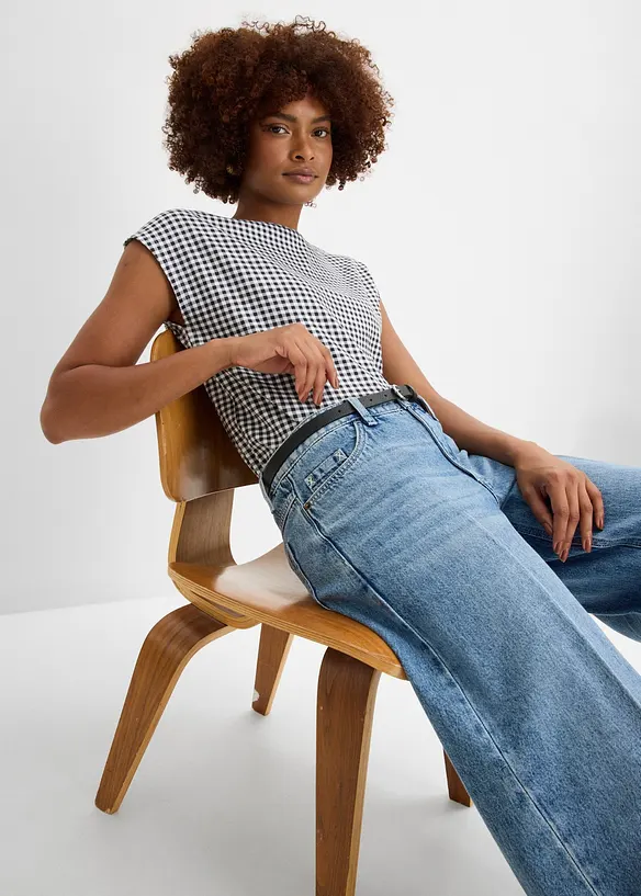 Oversized topp av fast &oslash;kologisk bomull, bonprix