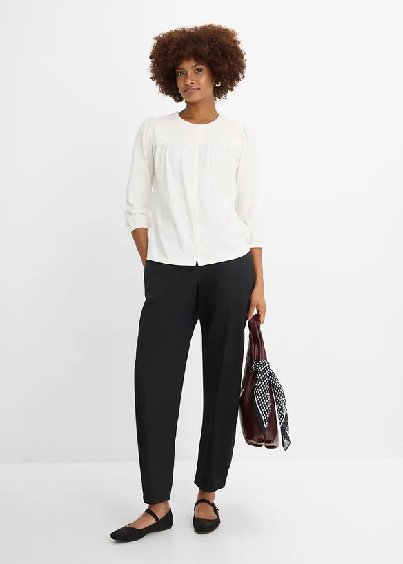 Jerseybluse i 100% &oslash;kologisk bomull, bonprix