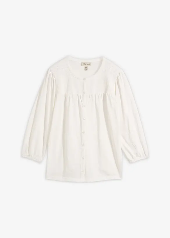 Jerseybluse i 100% &oslash;kologisk bomull, bonprix