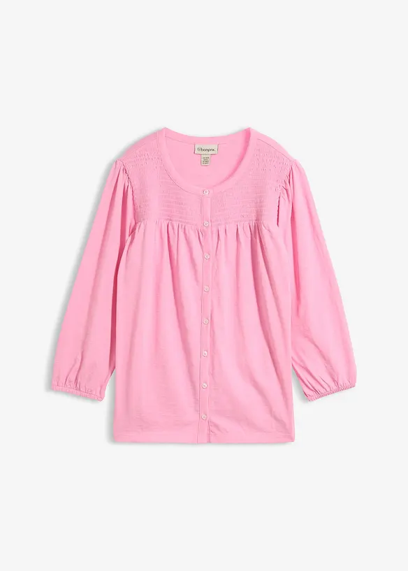 Jerseybluse i flammegarn av 100% &oslash;kologisk bomull, bonprix