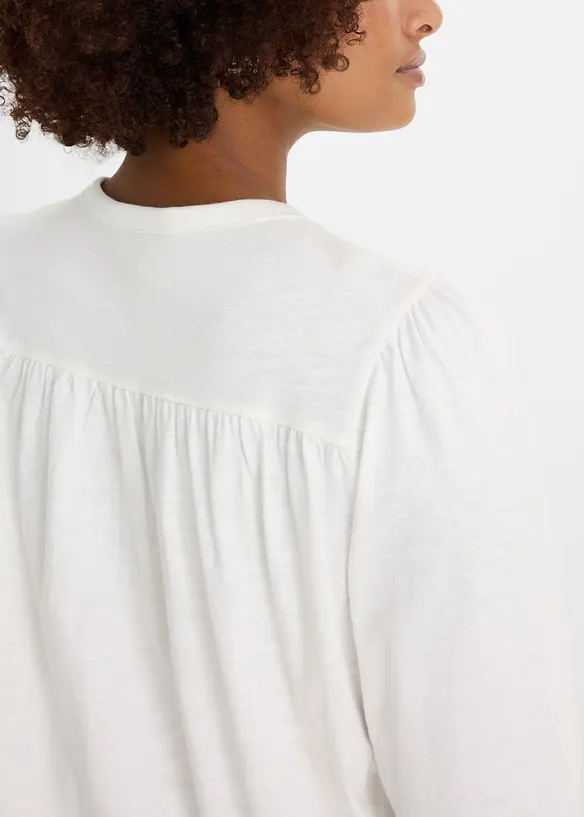 Jerseybluse i 100% &oslash;kologisk bomull, bonprix
