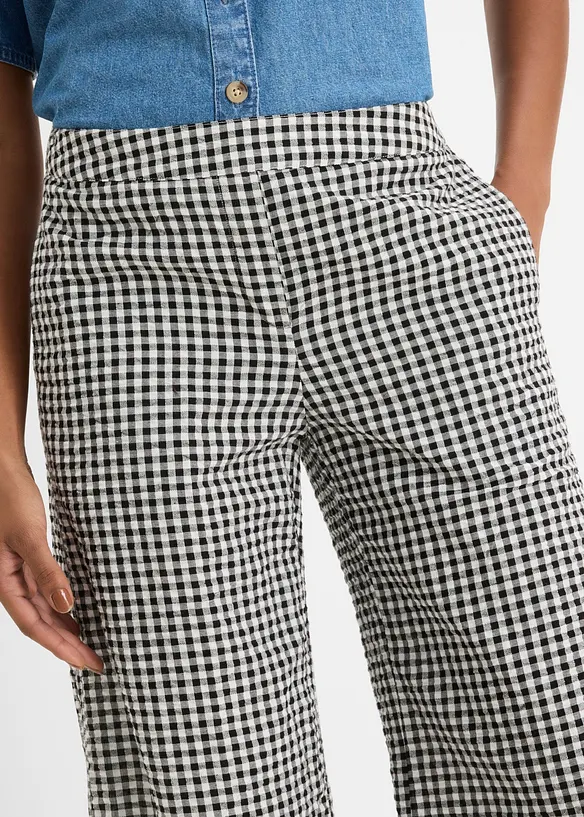 Slip on-bukse av 100% bomullskrepp, bonprix