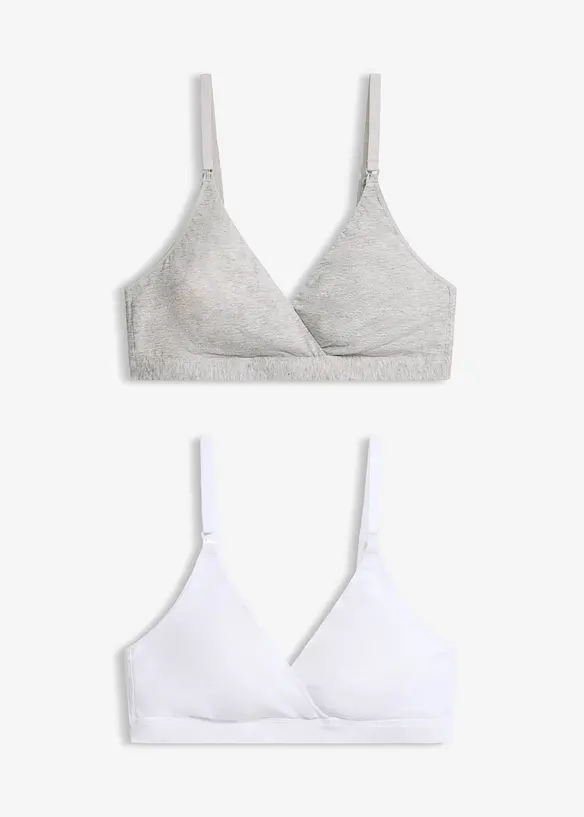 Amme-BH uten spiler med &oslash;kologisk bomull (2-pack), bonprix