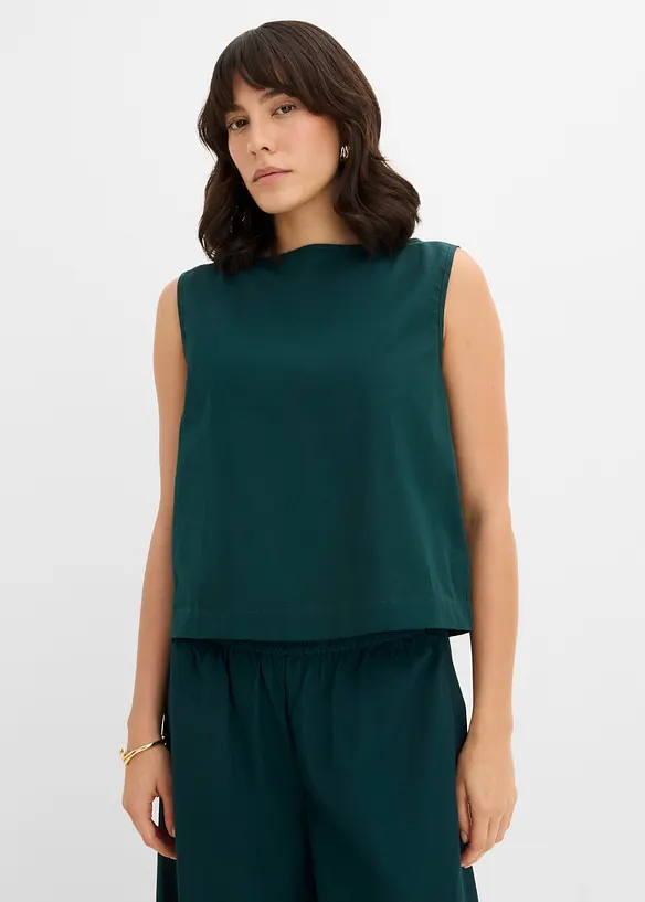 Ermel&oslash;s bluse i 100% bomull, bonprix