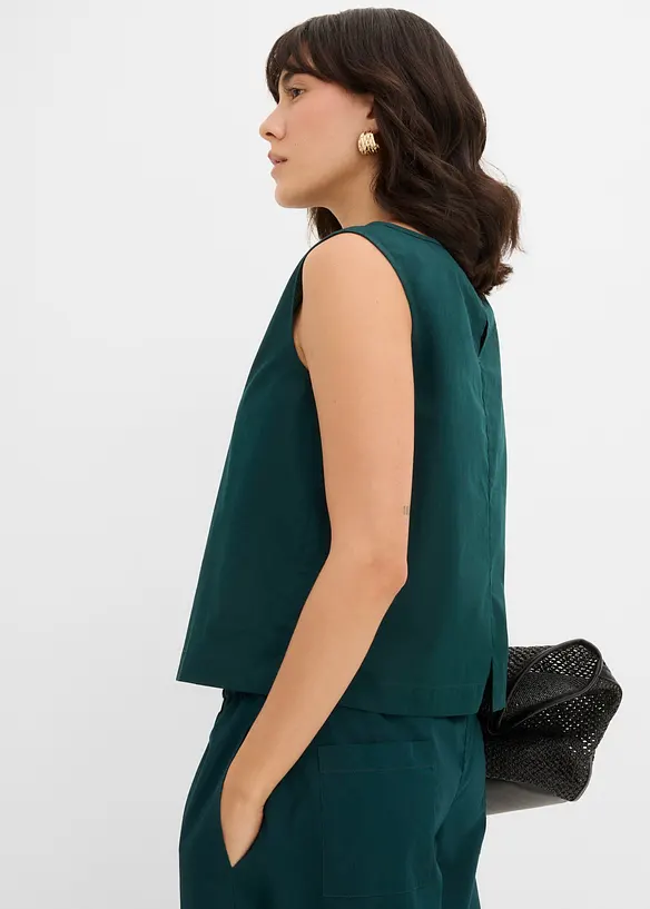 Ermel&oslash;s bluse i 100% bomull, bonprix