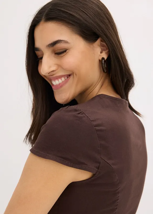 Kortermet bomullsbluse, bonprix