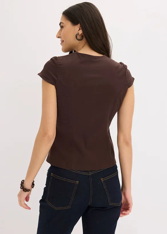 Kortermet bomullsbluse, bonprix