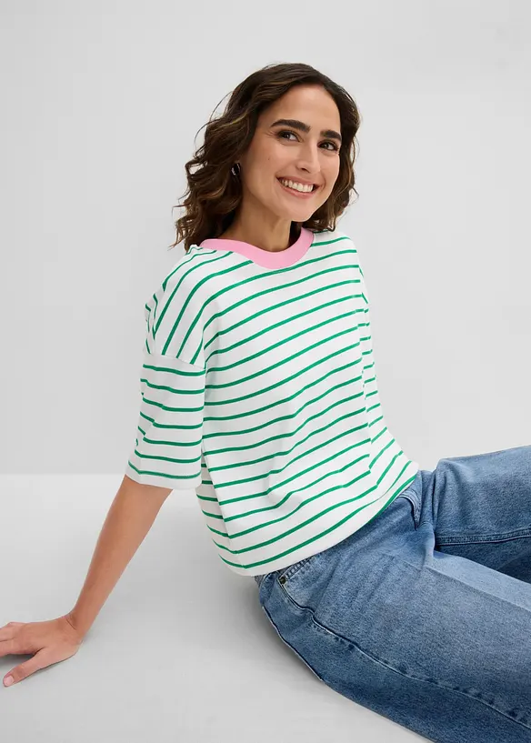 Oversized T-skjorte i 100% &oslash;kologisk bomull, bonprix