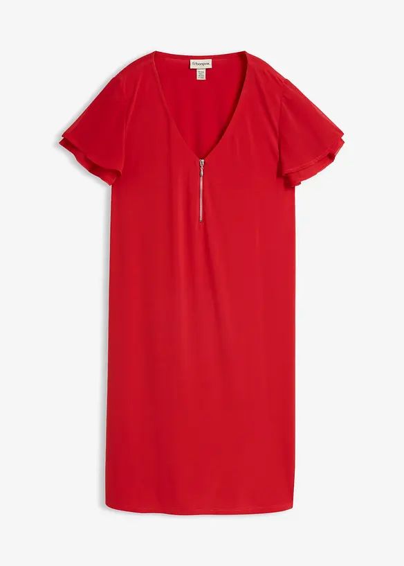 Jerseykjole med chiffonermer, bonprix