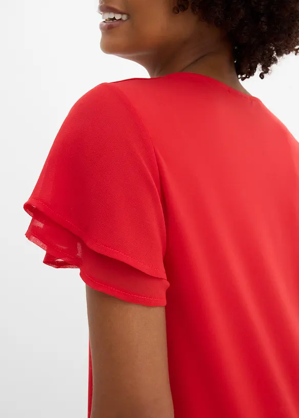 Jerseykjole med chiffonermer, bonprix