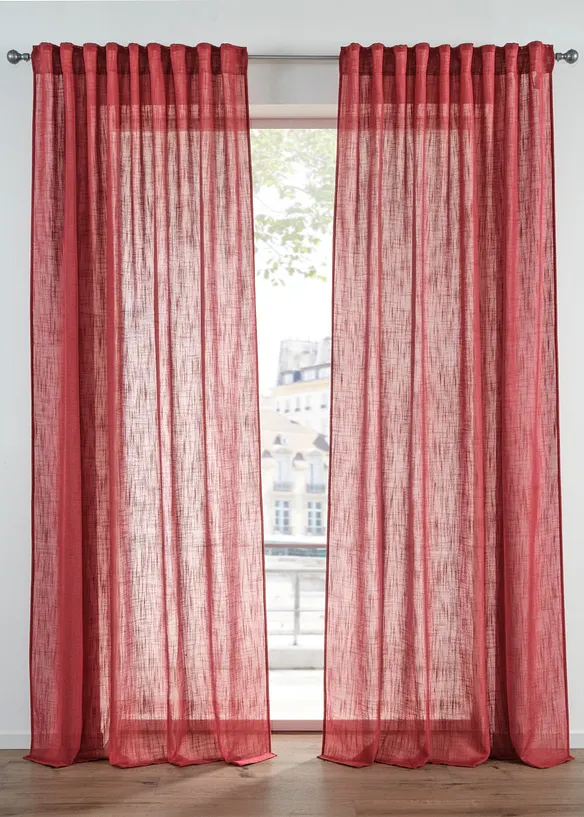 Gardiner i strukturmateriale (2-pack), bonprix