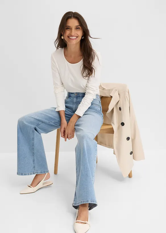 Wide Leg-jeans, High Waist, bonprix