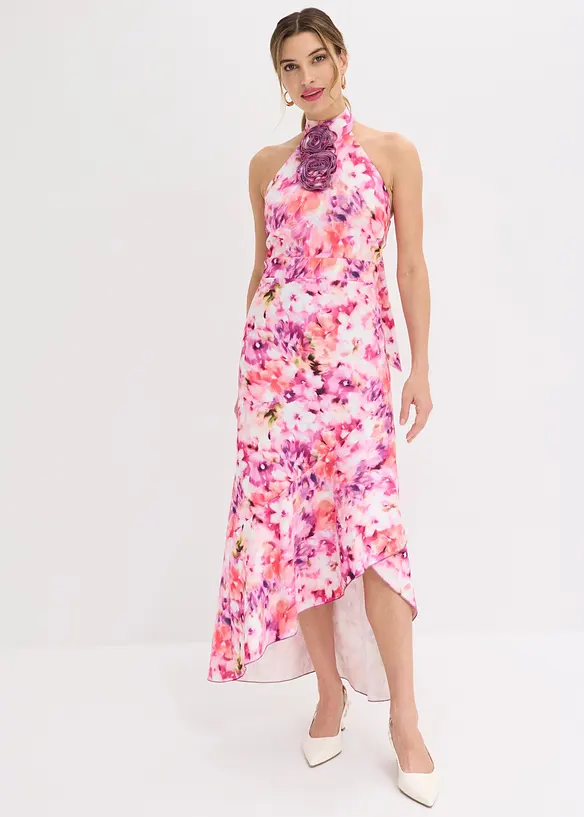 Selskapskjole med blomsterapplikasjon, bonprix
