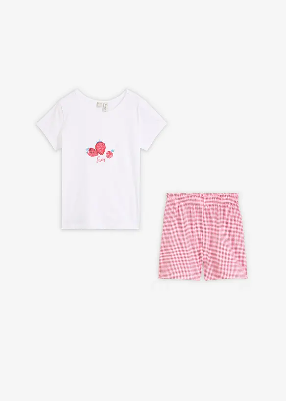 Kort pyjamas av 100% bomull i 2-delt sett, bonprix