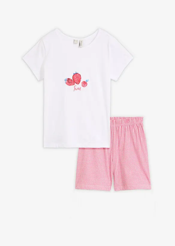 Kort pyjamas av 100% bomull i 2-delt sett, bonprix