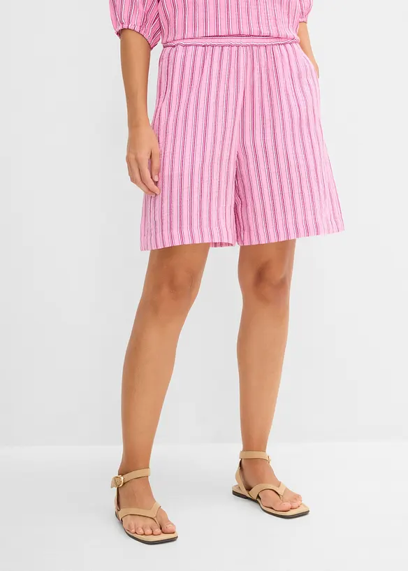 Pull on-shorts i myk musselin, bonprix